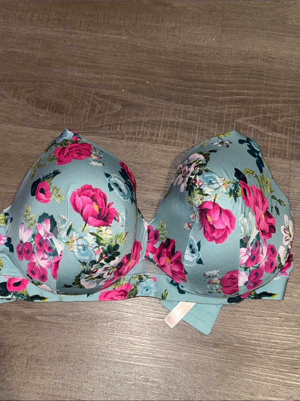 Lane Bryant Cacique Comfort Bliss Floral Bra Mint Poppy Sz 42DD